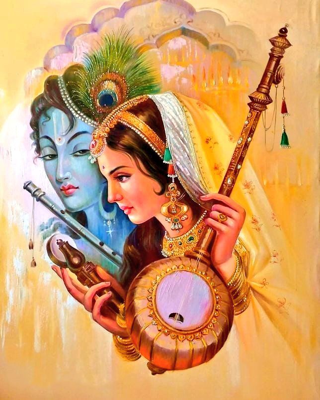Meera Bai with Shree Krishna Wallpaper