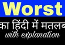 Worst Meaning in Hindi